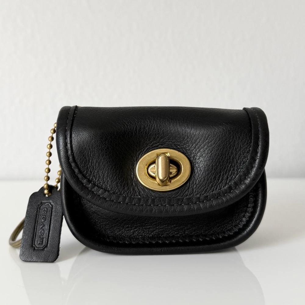 Vintage Coach Mini City Turnlock Coin Bag Keychain